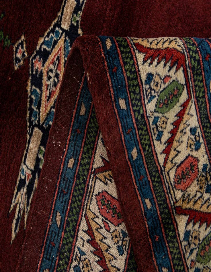 Detail image of  4' 3 x 6' 4  Hand Knotted Bokhara Oriental Wool Rug