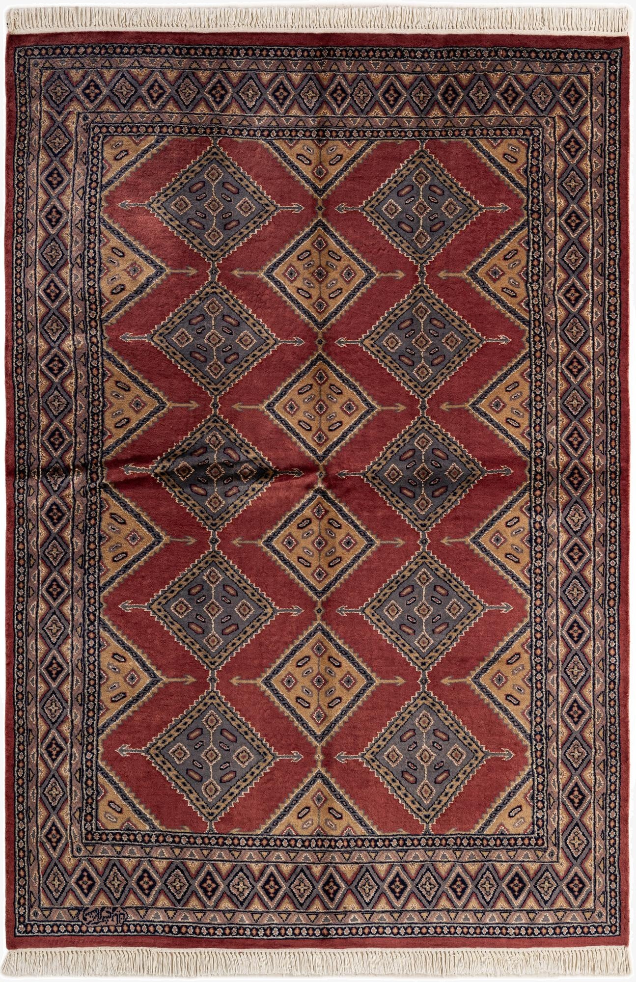  5' 2 x 7' 8  Hand Knotted Bokhara Oriental Rug