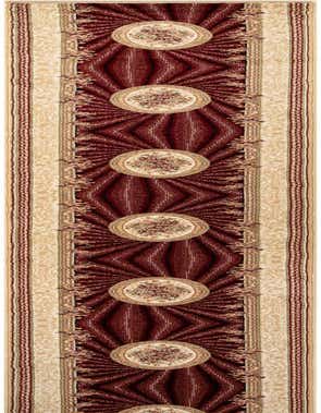 A long, rectangular Chateau Palace runner rug featuring a traditional Oriental design with deep reds and cream, ideal for hallways.
