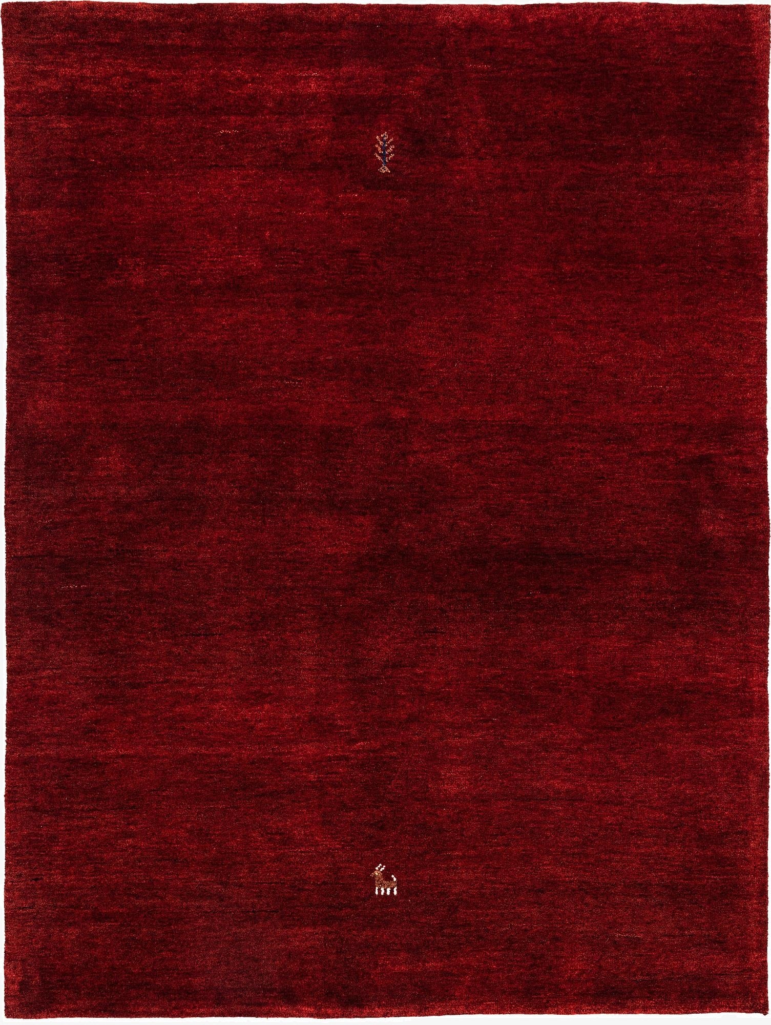  4' 10 x 6' 6  Hand Knotted Gabbeh Wool Rug