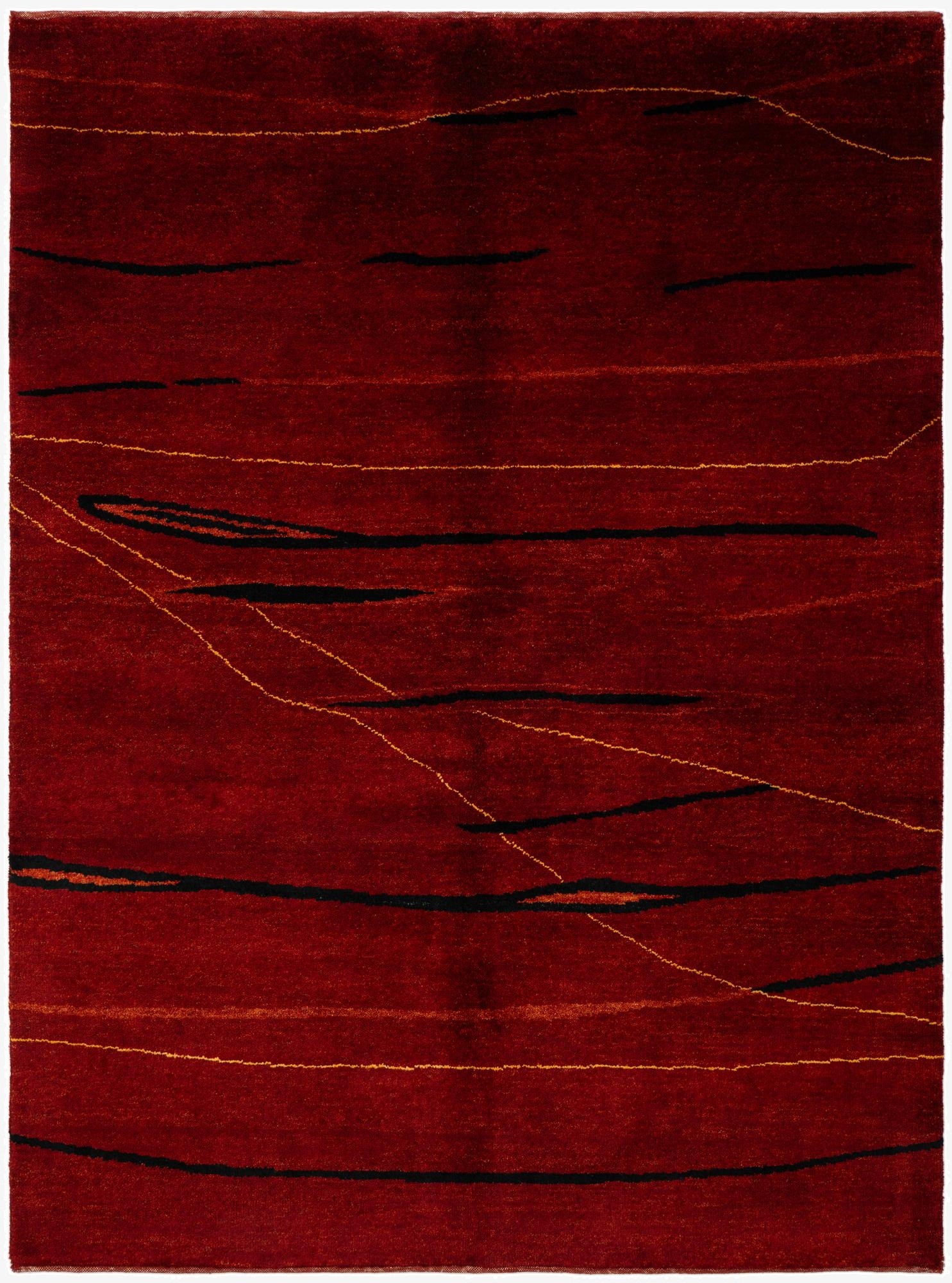  5' x 6' 8  Hand Knotted Gabbeh Wool Rug