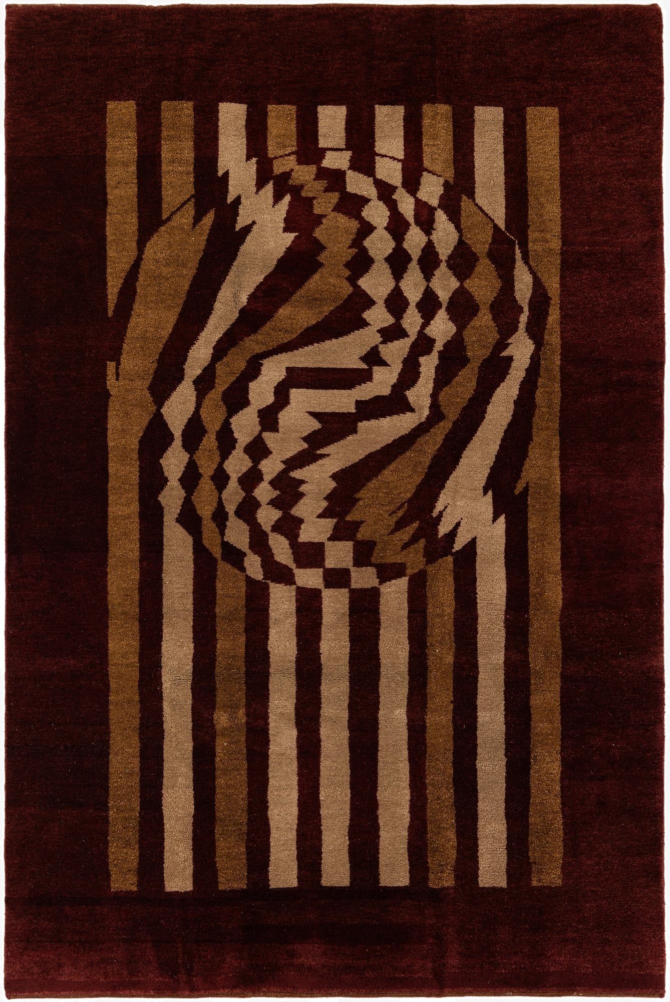  6' 7 x 9' 11  Hand Knotted Gabbeh Wool Rug
