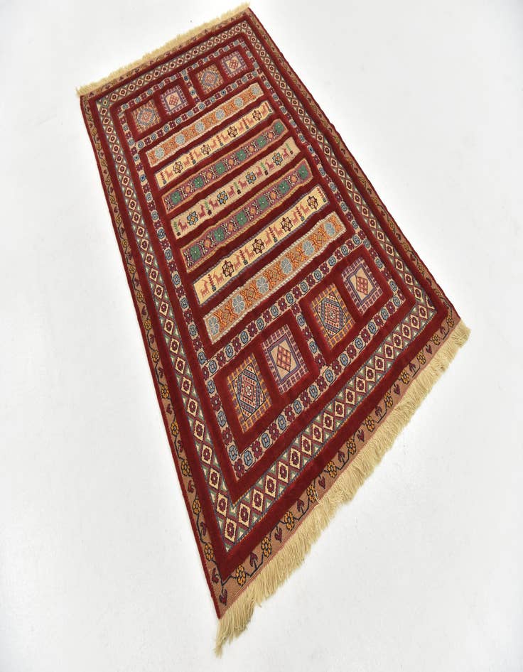 Detail image of  4' 4 x 6' 7  Hand Knotted Ghoochan Persian Wool Rug