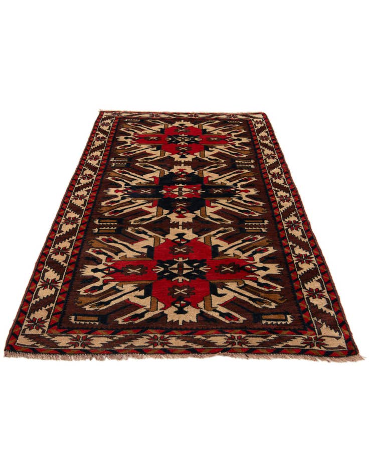 Detail image of  3' 8 x 6' 4  Hand Knotted Heriz Wool Rug