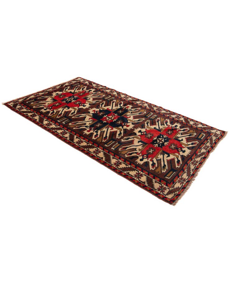 Detail image of  3' 8 x 6' 4  Hand Knotted Heriz Wool Rug