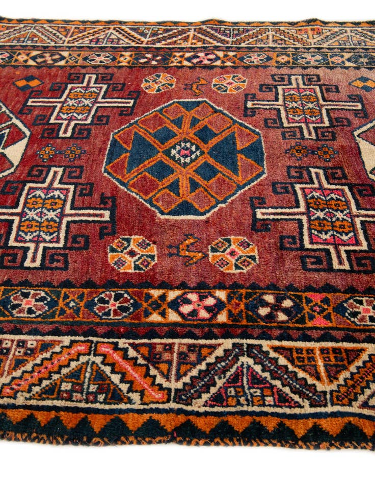 Detail image of  4' 2 x 5' 9  Hand Knotted Heriz Wool Rug