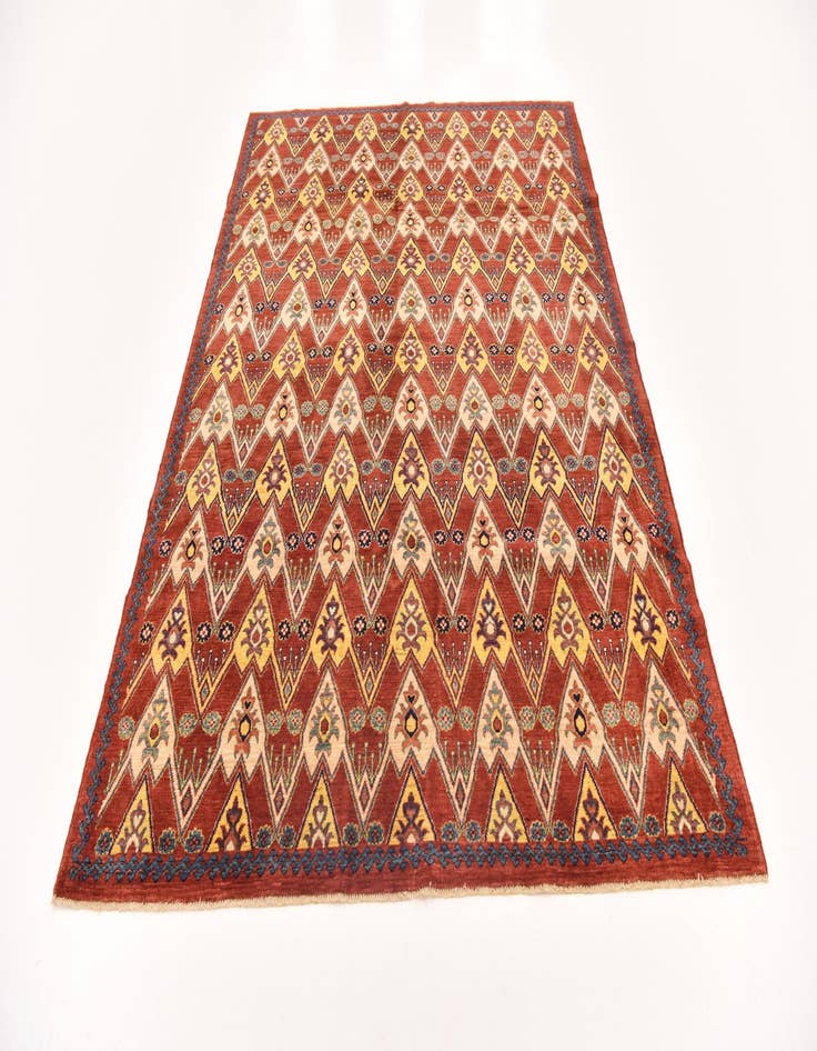 Detail image of  5' 8 x 8'  Hand Knotted Ikat Oriental Rug