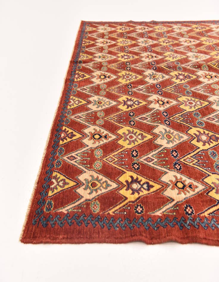 Detail image of  5' 8 x 8'  Hand Knotted Ikat Oriental Rug