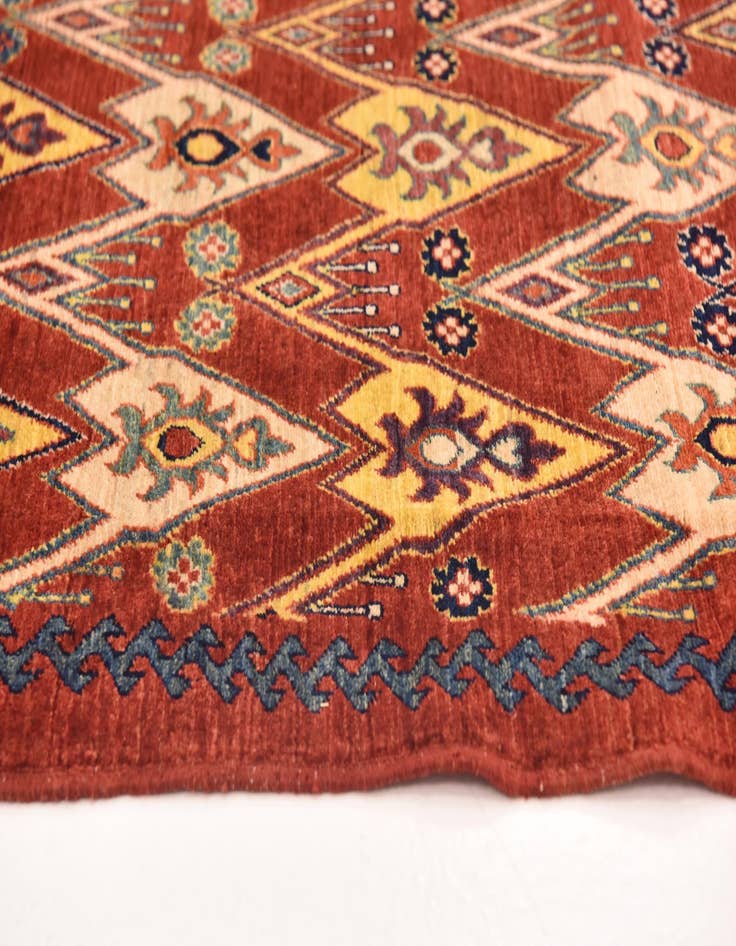 Detail image of  5' 8 x 8'  Hand Knotted Ikat Oriental Rug