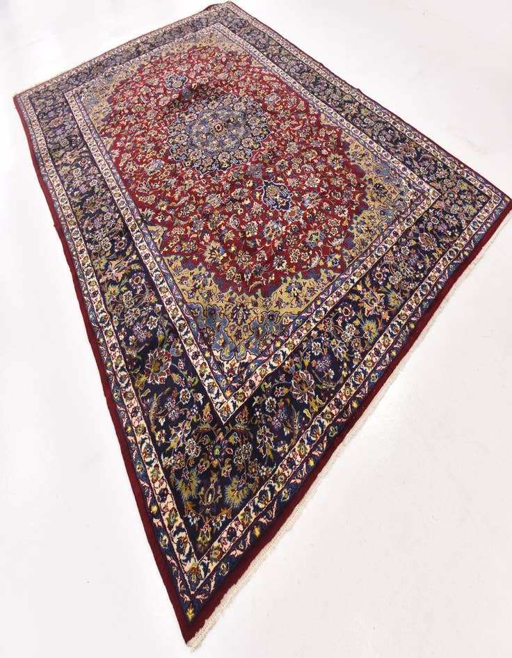 Detail image of  9' 6 x 13' 2  Hand Knotted Isfahan Persian Wool Rug