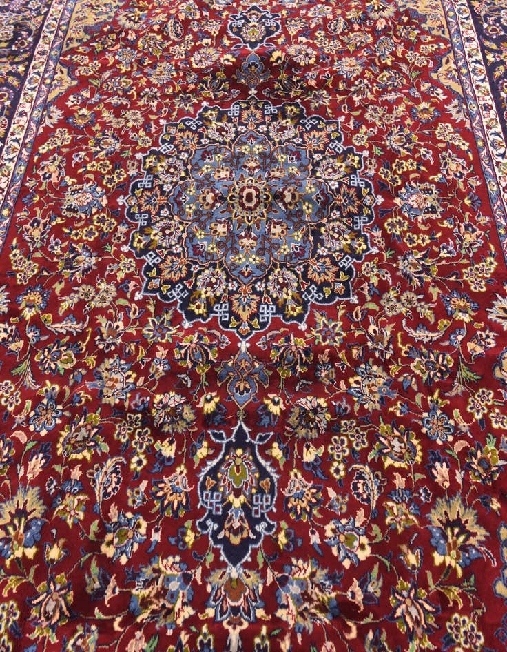 Detail image of  9' 6 x 13' 2  Hand Knotted Isfahan Persian Wool Rug
