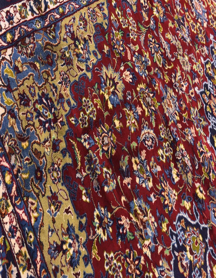 Detail image of  9' 6 x 13' 2  Hand Knotted Isfahan Persian Wool Rug