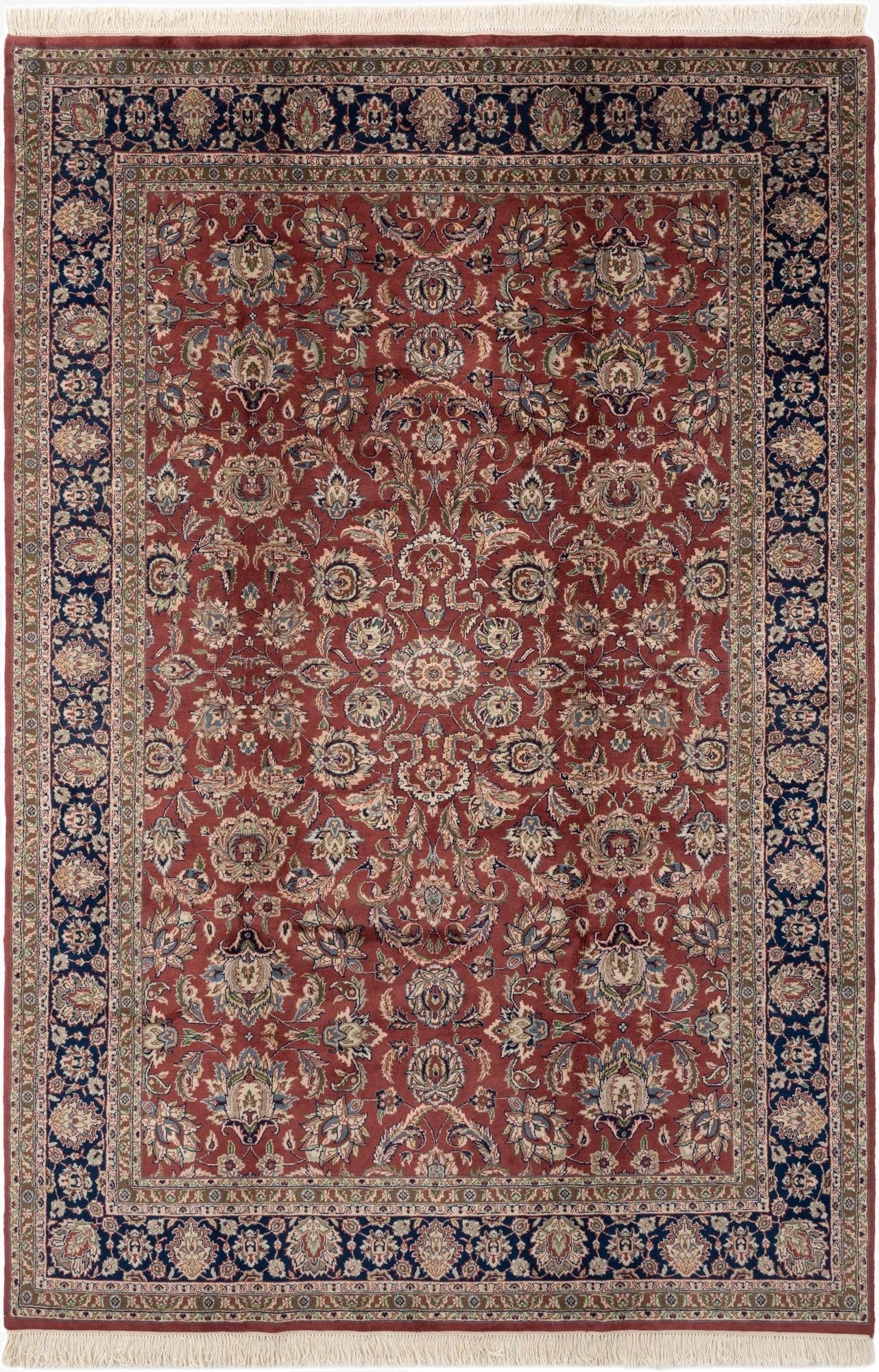  6' 7 x 9' 10  Hand Knotted Isfahan Oriental Wool Rug