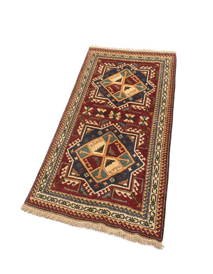 Detail image of  4' x 5' 7  Hand Knotted Kars Wool Rug