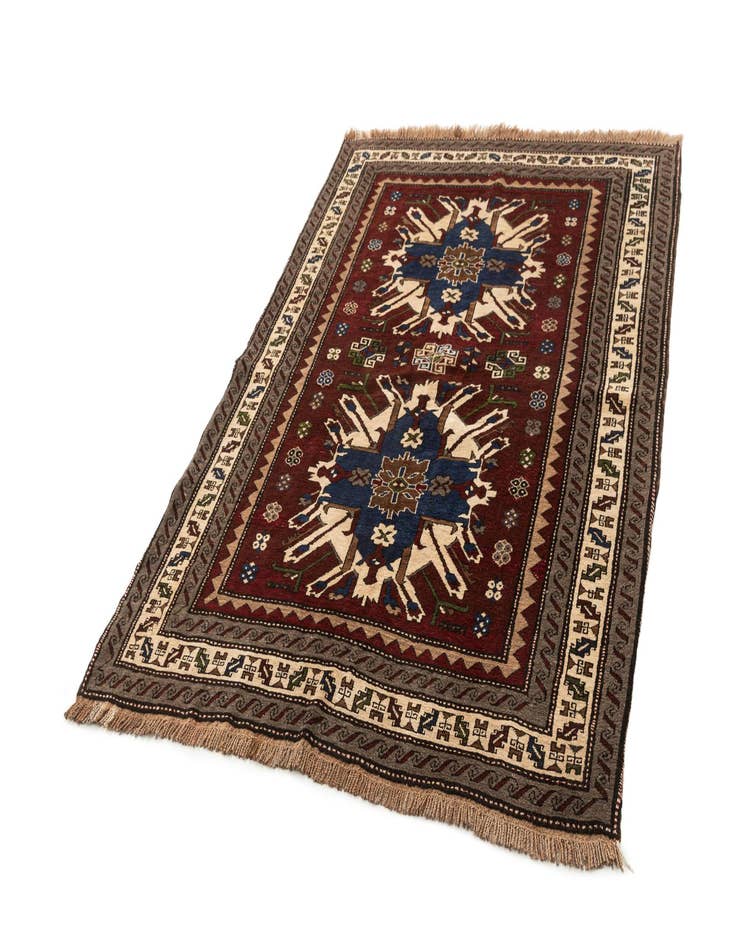 Detail image of  5' 3 x 7' 5  Hand Knotted Kars Wool Rug