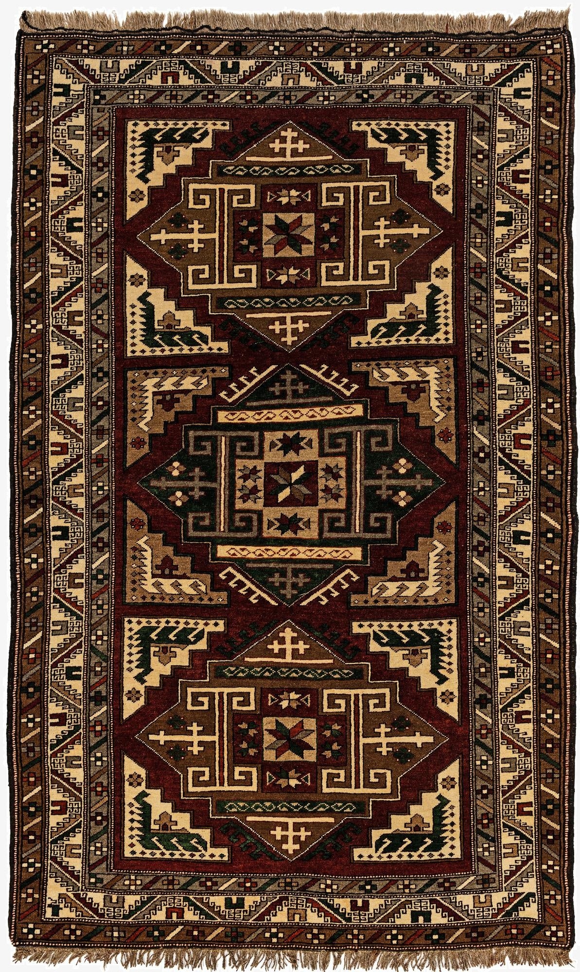  4' 9 x 7' 8  Hand Knotted Kars Wool Rug
