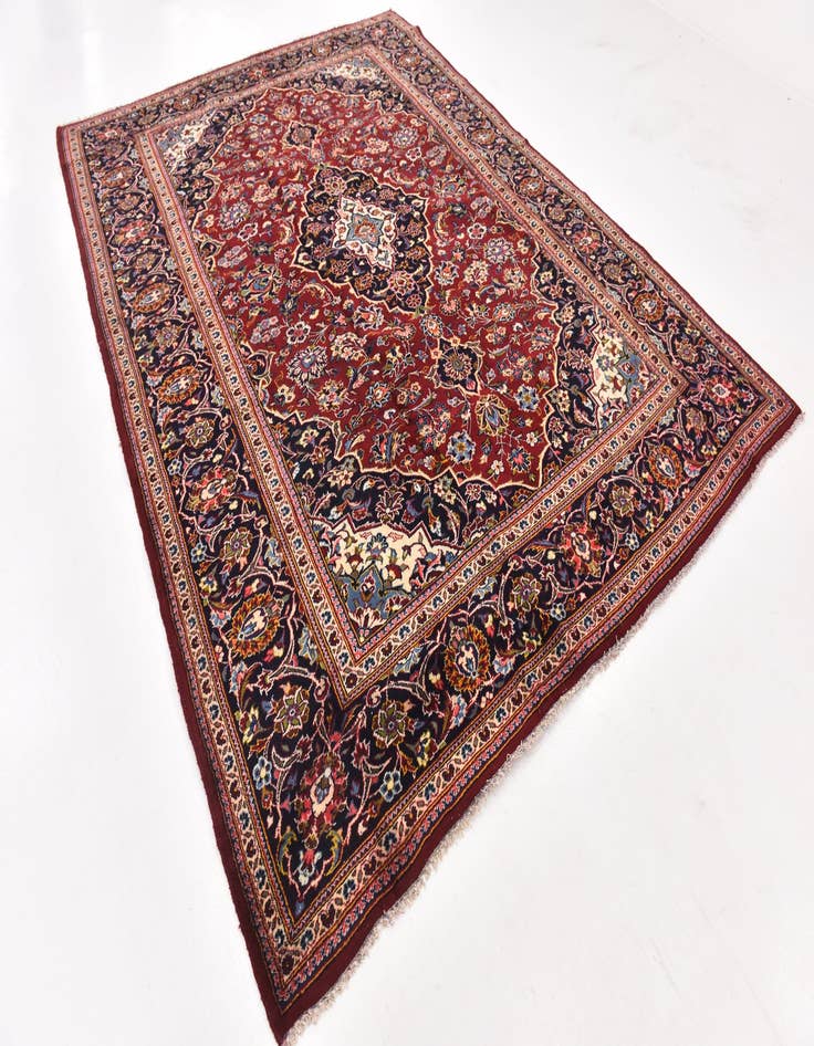 Detail image of  8' 2 x 10' 10  Hand Knotted Kashan Persian Wool Rug