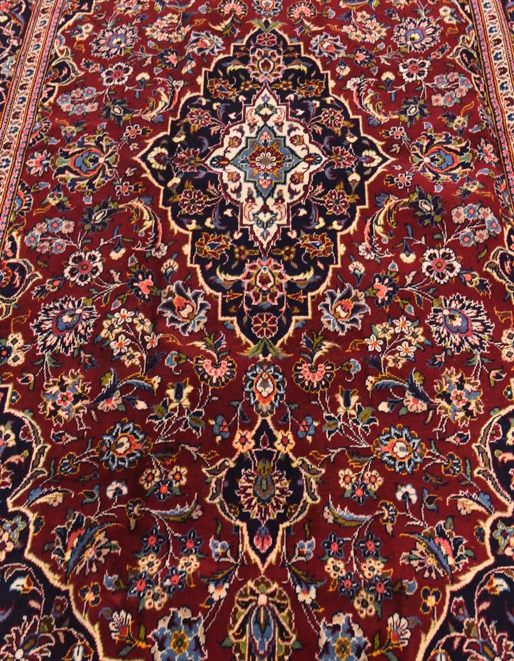 Detail image of  8' 2 x 10' 10  Hand Knotted Kashan Persian Wool Rug