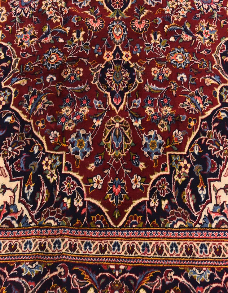 Detail image of  8' 2 x 10' 10  Hand Knotted Kashan Persian Wool Rug