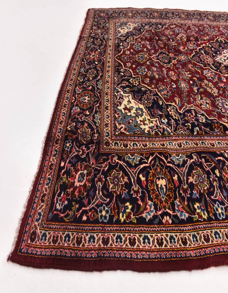 Detail image of  8' 2 x 10' 10  Hand Knotted Kashan Persian Wool Rug