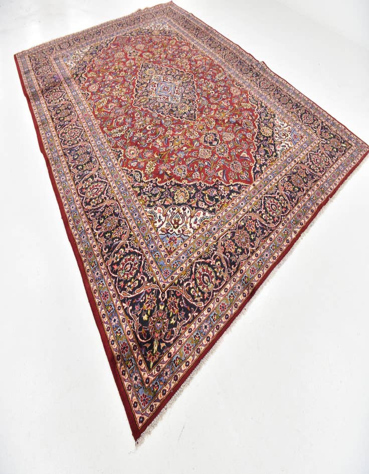 Detail image of  10' 2 x 13'  Hand Knotted Kashan Persian Wool Rug