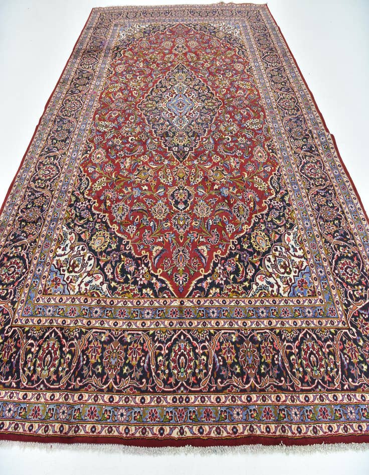 Detail image of  10' 2 x 13'  Hand Knotted Kashan Persian Wool Rug