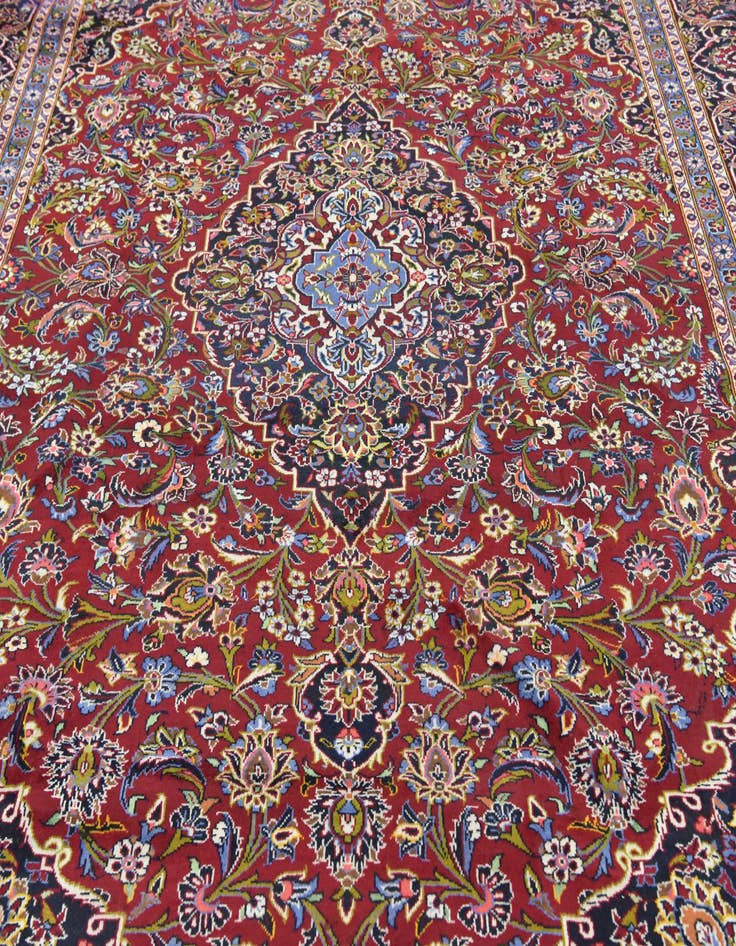 Detail image of  10' 2 x 13'  Hand Knotted Kashan Persian Wool Rug