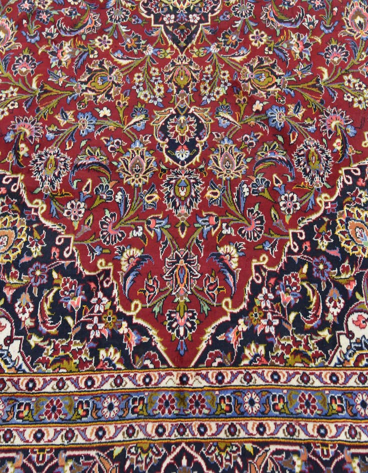 Detail image of  10' 2 x 13'  Hand Knotted Kashan Persian Wool Rug