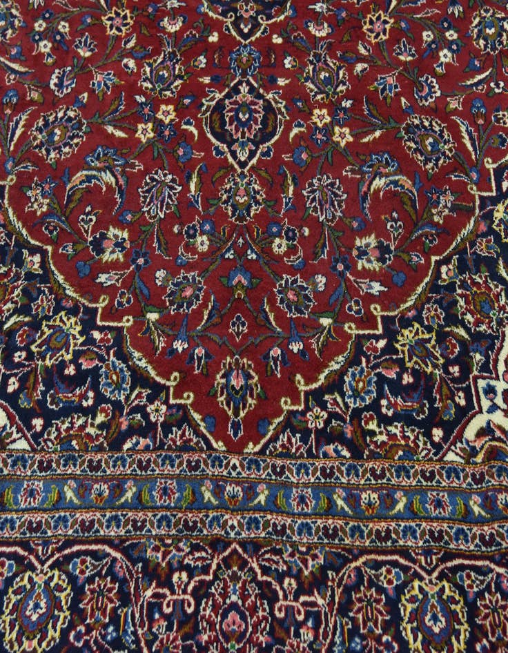 Detail image of  9' 9 x 13' 5  Hand Knotted Kashan Persian Wool Rug