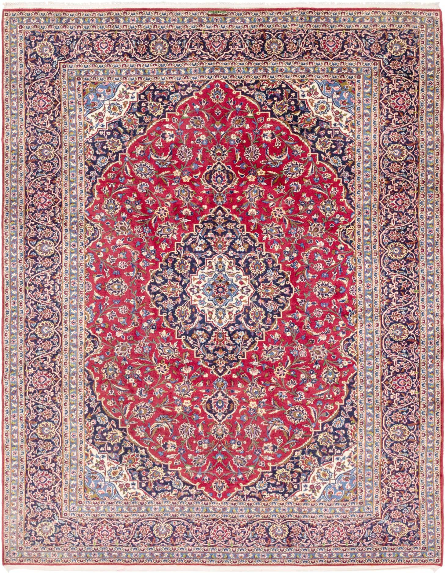 Primary image  9' 9 x 13' 5  Hand Knotted Kashan Persian Wool Rug