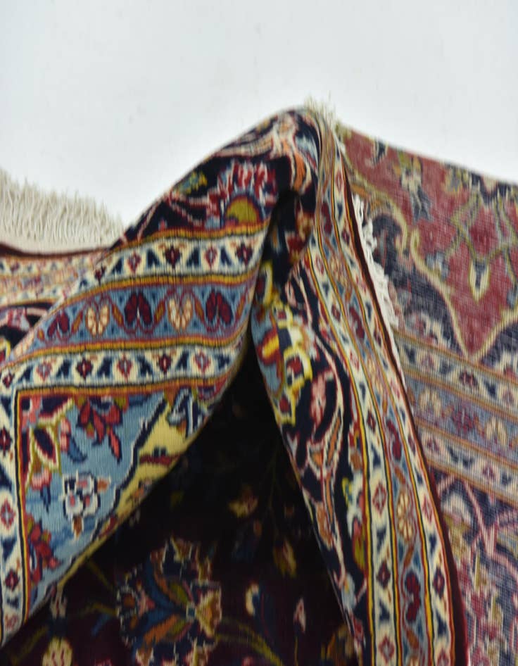 Detail image of  9' 2 x 13' 5  Hand Knotted Kashan Persian Wool Rug