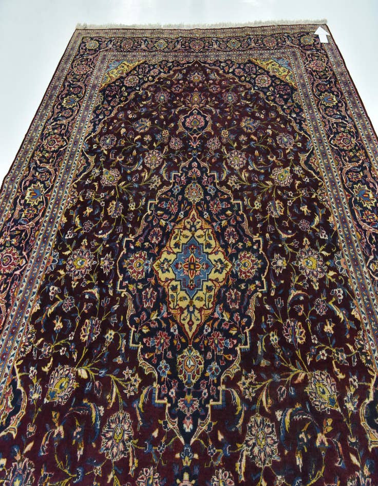 Detail image of  9' 2 x 13' 5  Hand Knotted Kashan Persian Wool Rug