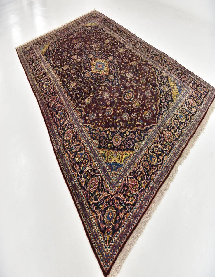 Detail image of  9' 2 x 13' 5  Hand Knotted Kashan Persian Wool Rug