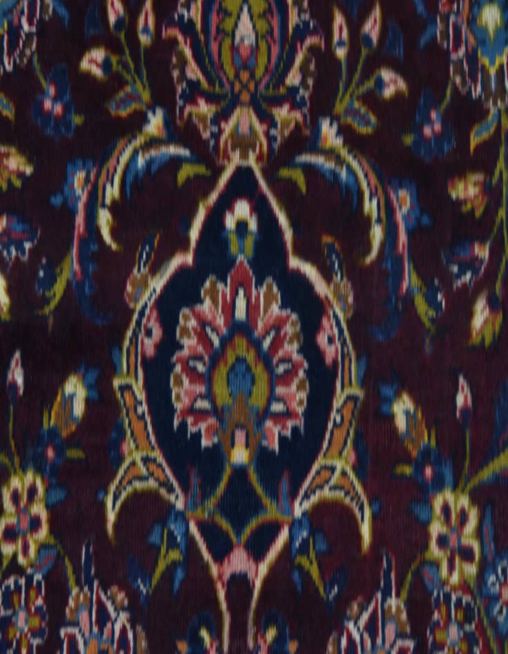 Detail image of  9' 2 x 13' 5  Hand Knotted Kashan Persian Wool Rug