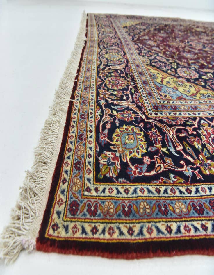 Detail image of  9' 2 x 13' 5  Hand Knotted Kashan Persian Wool Rug