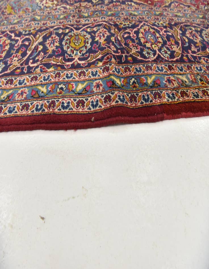 Detail image of  9' 9 x 13' 2  Hand Knotted Kashan Persian Wool Rug