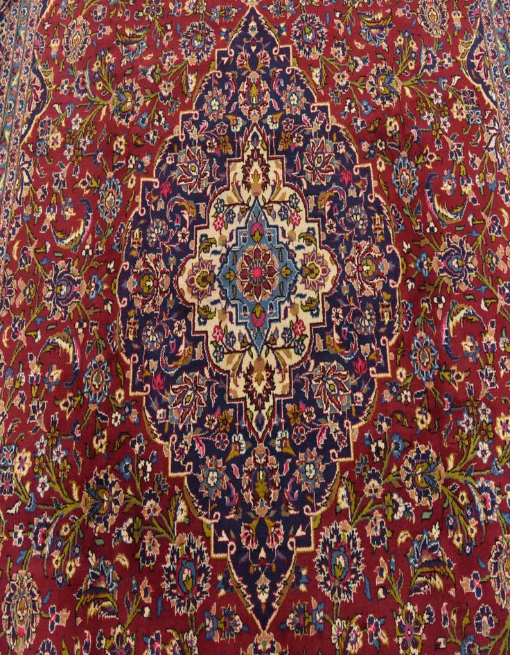 Detail image of  9' 9 x 13' 2  Hand Knotted Kashan Persian Wool Rug