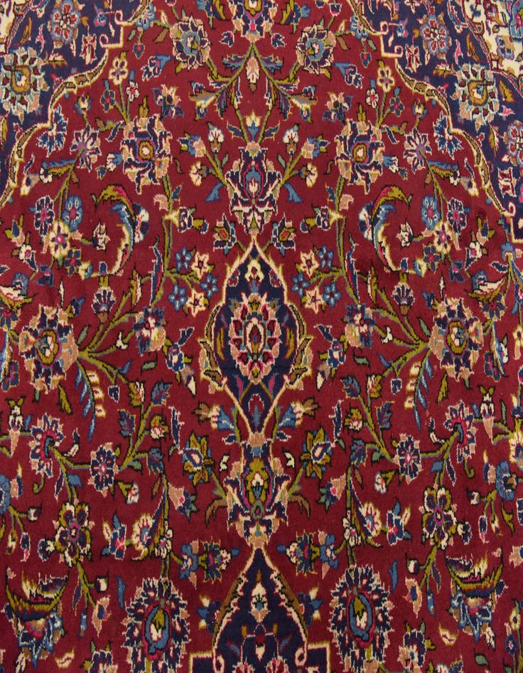 Detail image of  9' 9 x 13' 2  Hand Knotted Kashan Persian Wool Rug