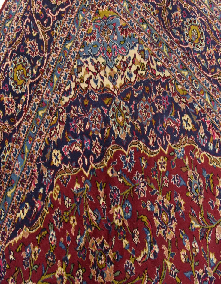Detail image of  9' 9 x 13' 2  Hand Knotted Kashan Persian Wool Rug