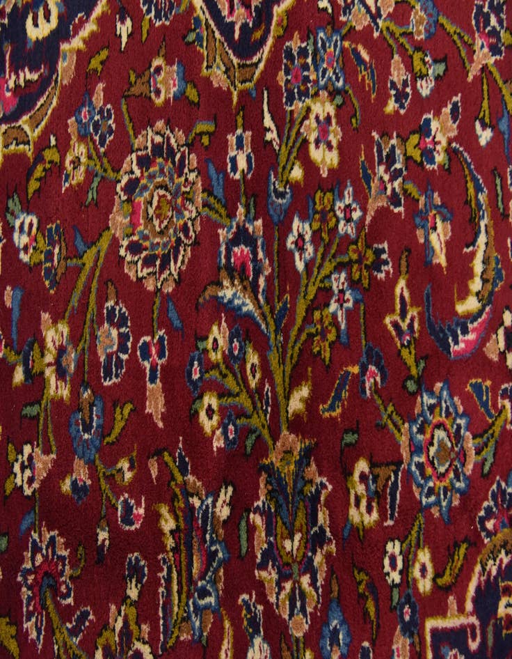 Detail image of  9' 9 x 13' 2  Hand Knotted Kashan Persian Wool Rug