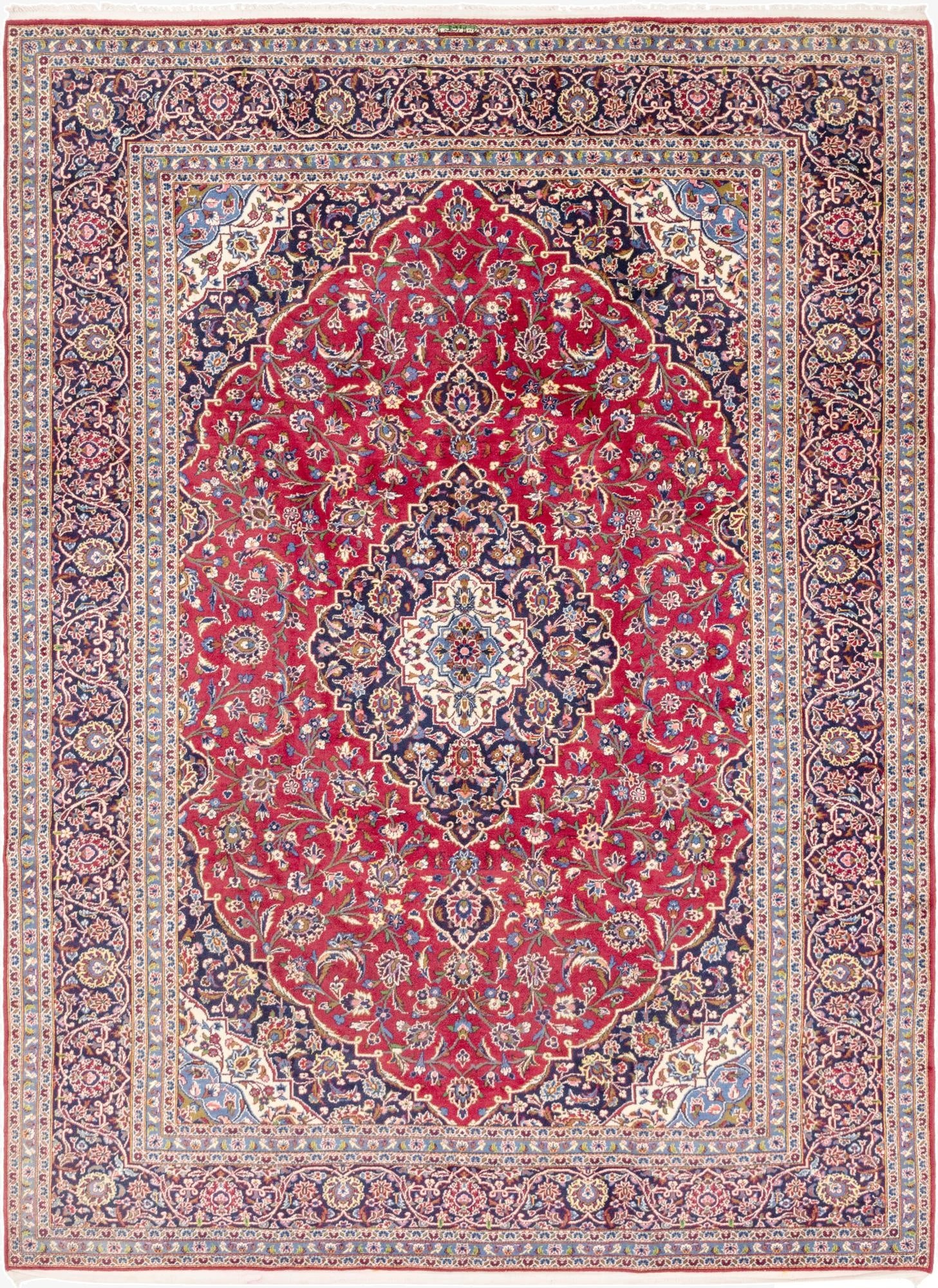 9' 9 x 13' 5  Hand Knotted Kashan Persian Wool Rug