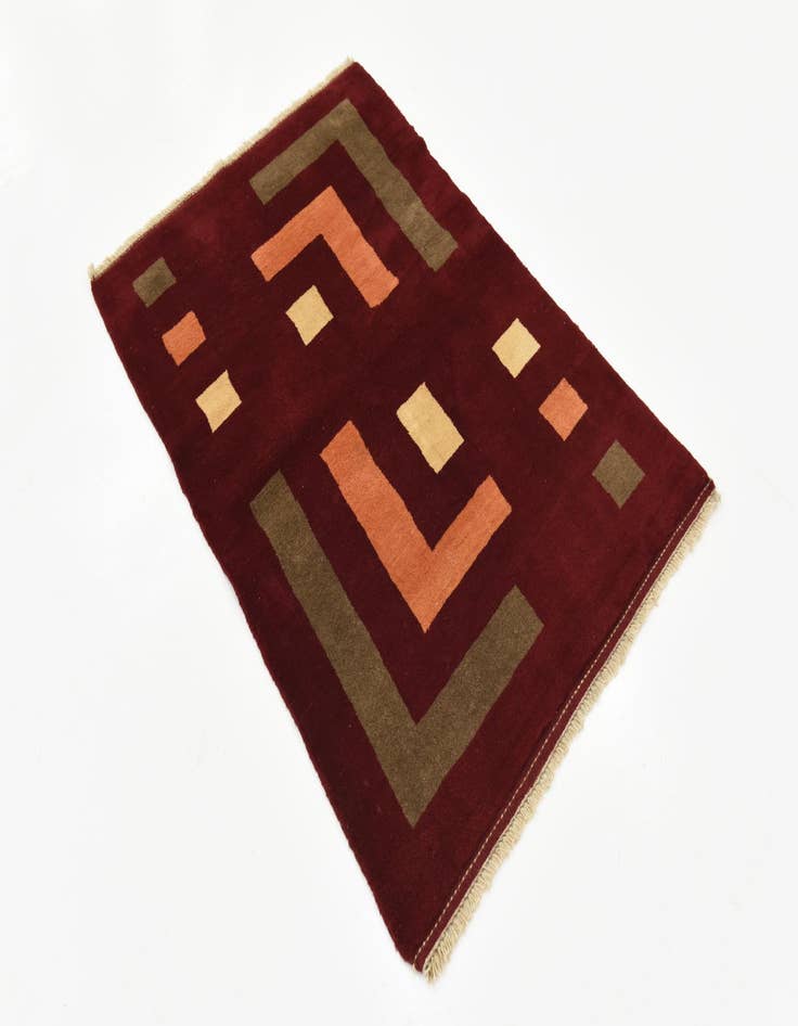 Detail image of  3' 4 x 5' 1  Hand Knotted Kashkuli Gabbeh Persian Wool Rug