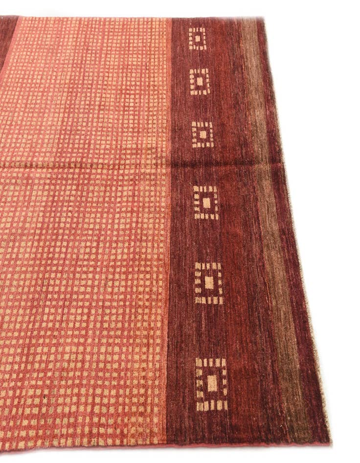 Detail image of  4' 8 x 6' 4  Hand Knotted Kashkuli Gabbeh Wool Rug