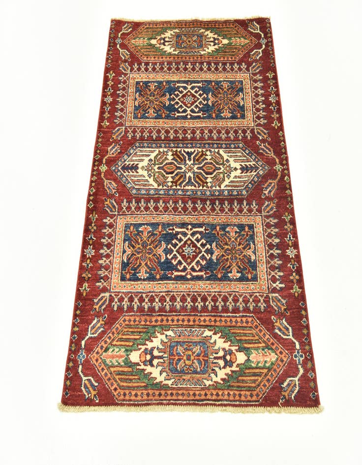 Detail image of  2' 10 x 4'  Hand Knotted Kazak Oriental Rug