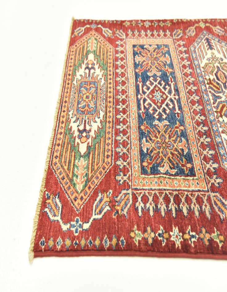 Detail image of  2' 10 x 4'  Hand Knotted Kazak Oriental Rug