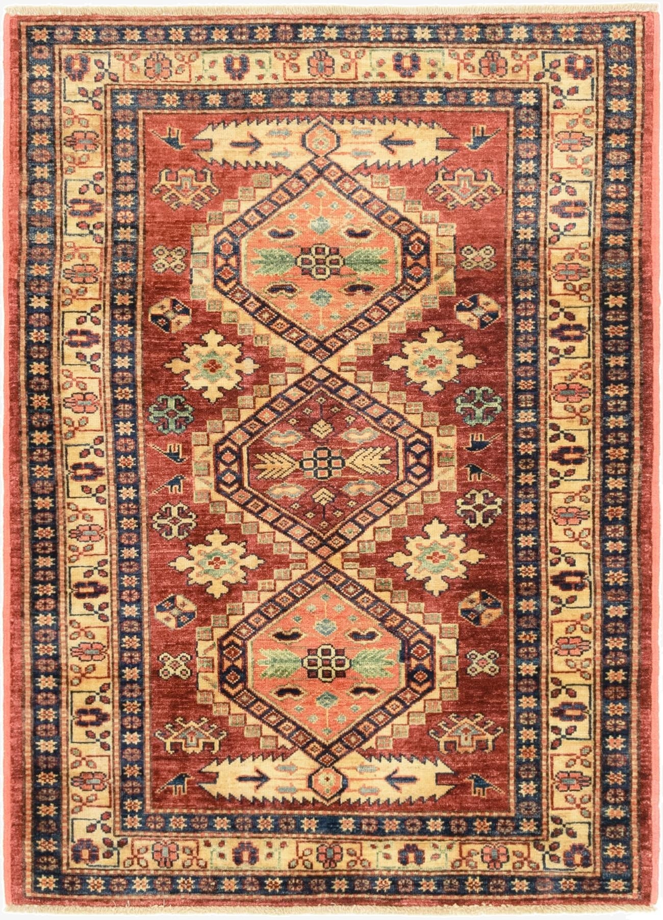  3' 3 x 4' 6  Hand Knotted Kazak Oriental Rug