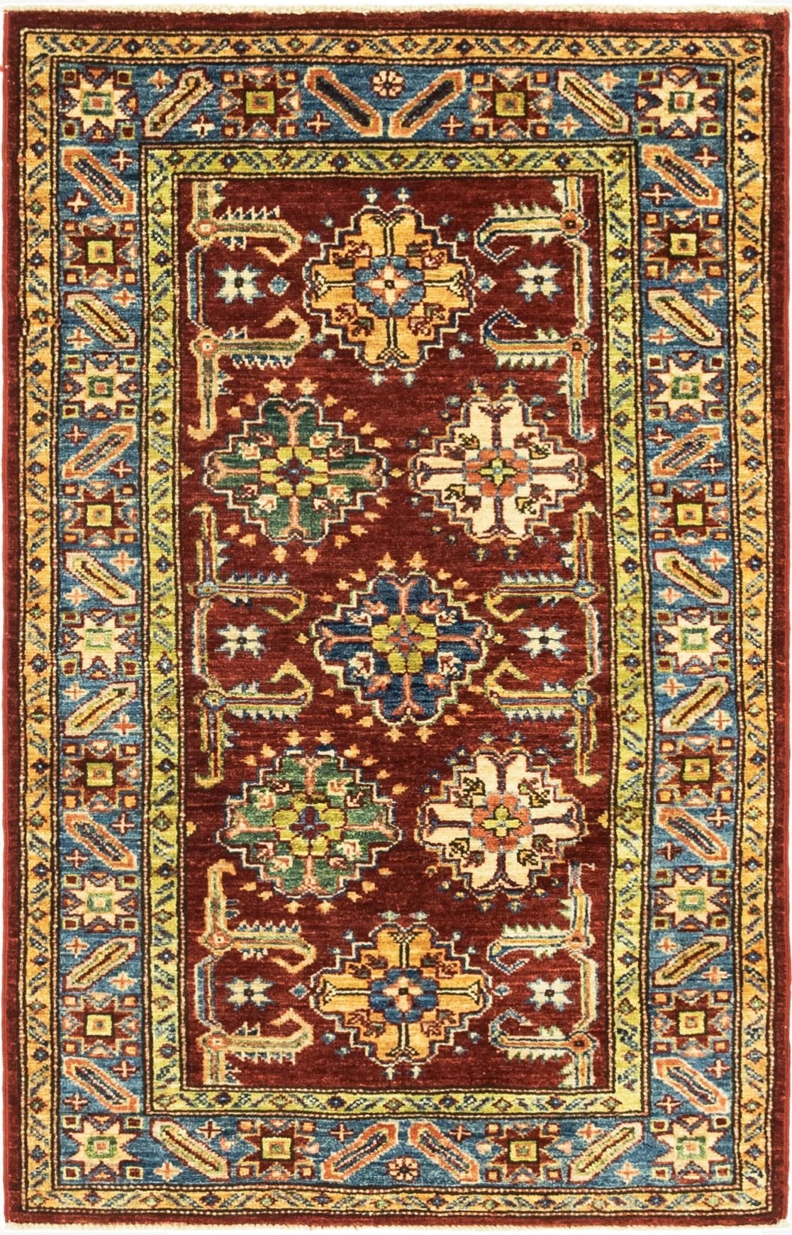  2' 8 x 4' 2  Hand Knotted Kazak Oriental Rug