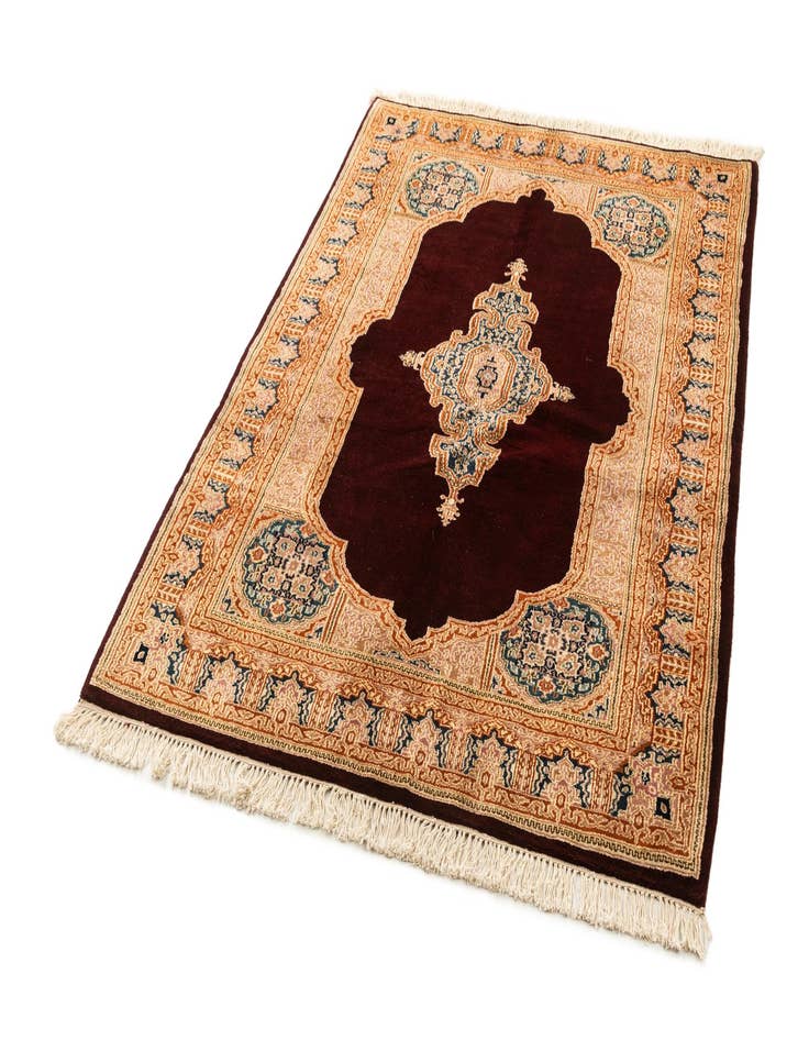 Detail image of  4' 6 x 6' 7  Hand Knotted Kerman Wool Rug