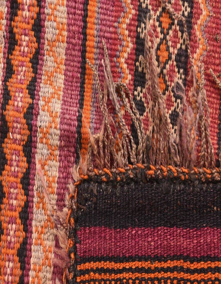 Detail image of  2' 10 x 4'  Hand Woven Kilim Afghan Wool Rug