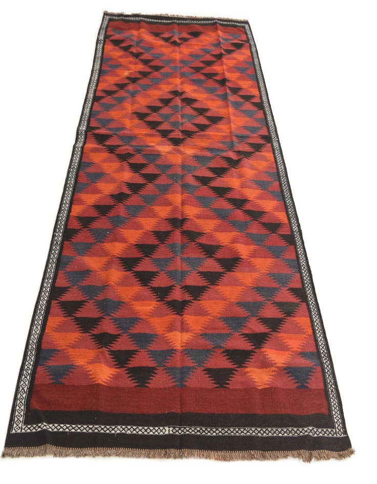 Detail image of 4' 3 x 7' 7 Hand Woven Kilim Afghan Wool Rug